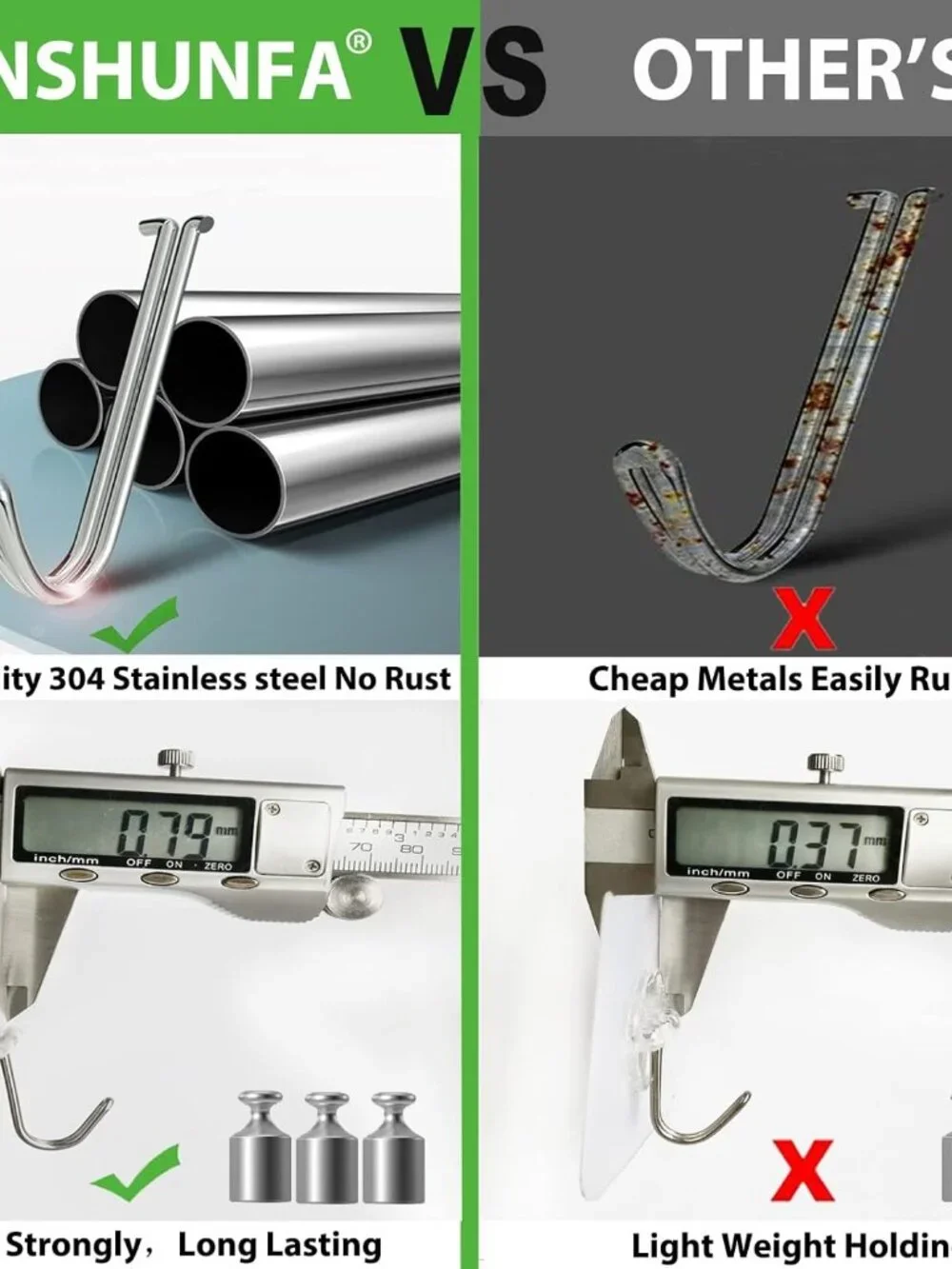 Easy Peel and Stick Adhesive Hooks - 12 Heavy Duty Hooks for Home Organization